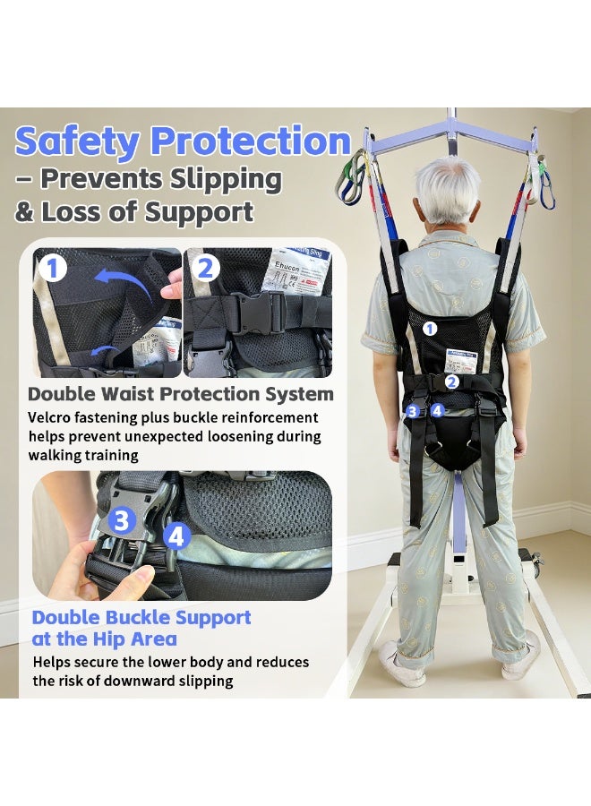 Ehucon Comfort Padded Patient Lift Walking Sling,500lbs Safety Loading Weight,Medical Hoist Standing Aids for Ambulating Support Training - Image 5